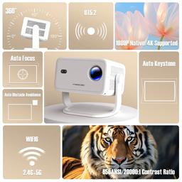 Magcubic L018 650 ANSI Smart Portable Projector - White
