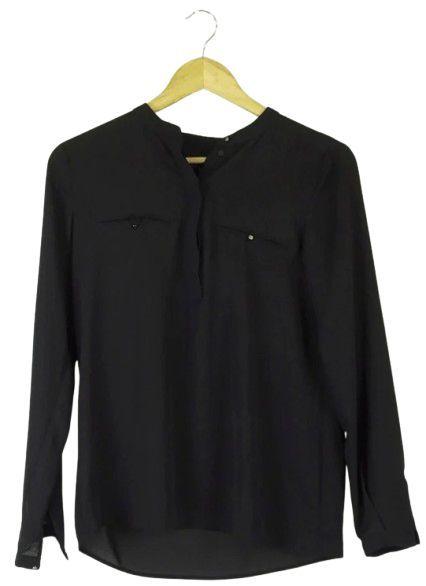 Mango  Button Down Woman Blouse XS - Black - Excellent