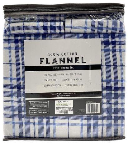 Member's Mark 100% Cotton 4pc Flannel Sheets Twin Set