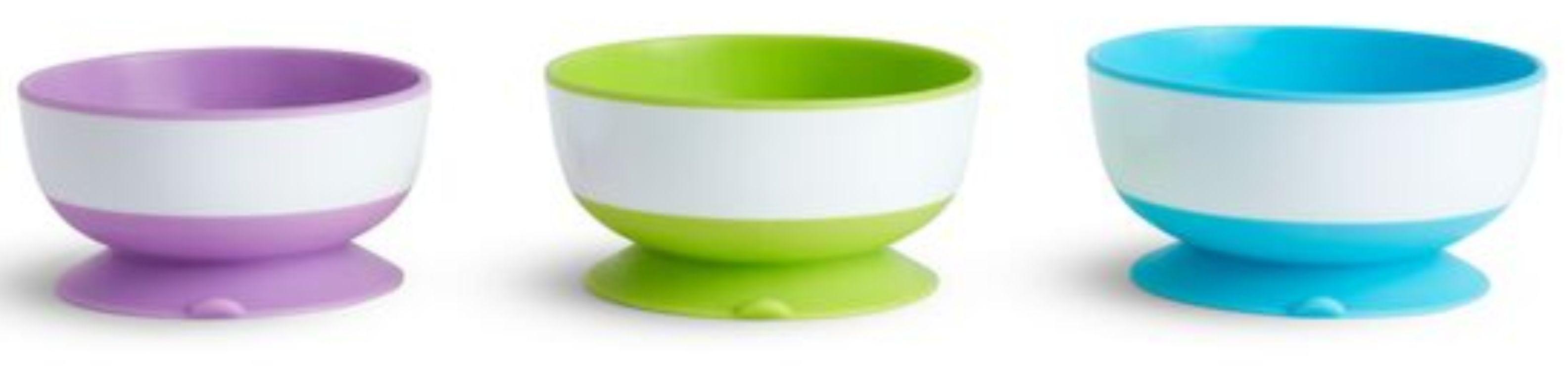 Munchkin  Stay Put Suction Bowl 3 Pack - Multicolor - Brand New