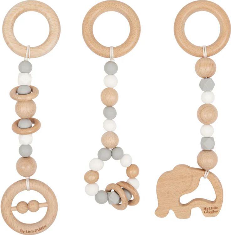 My Little Giggles Deluxe Play Toys Set (3 Piece) - Light Grey/White