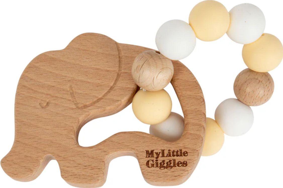 My Little Giggles  Elwood Elephant Ring Teether - Butter Yellow - Over Stock