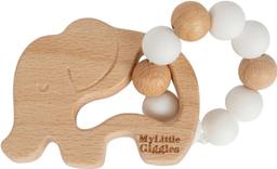 My Little Giggles Elwood Elephant Ring Teether - Brand New - Natural/White