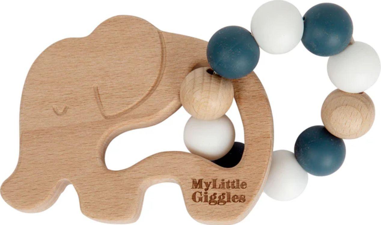 My Little Giggles  Elwood Elephant Ring Teether - Navy - Over Stock