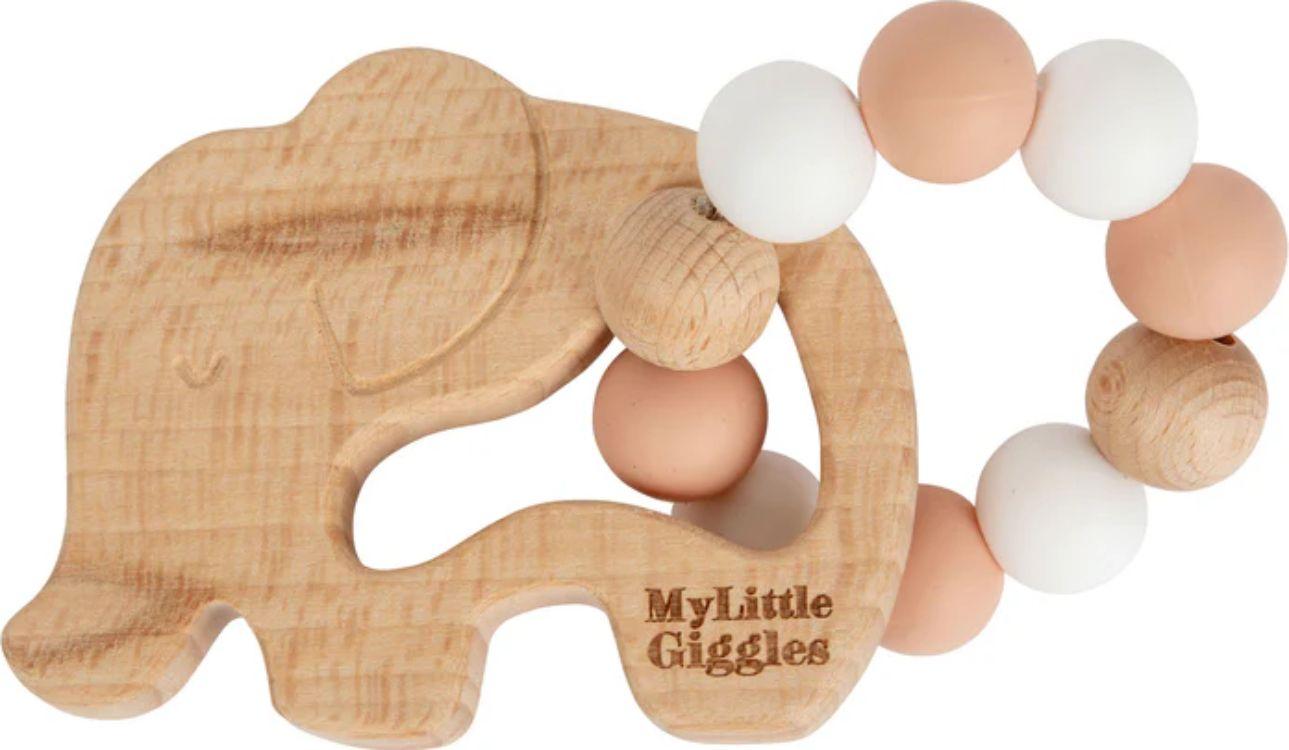 My Little Giggles  Elwood Elephant Ring Teether - Peachy - Over Stock
