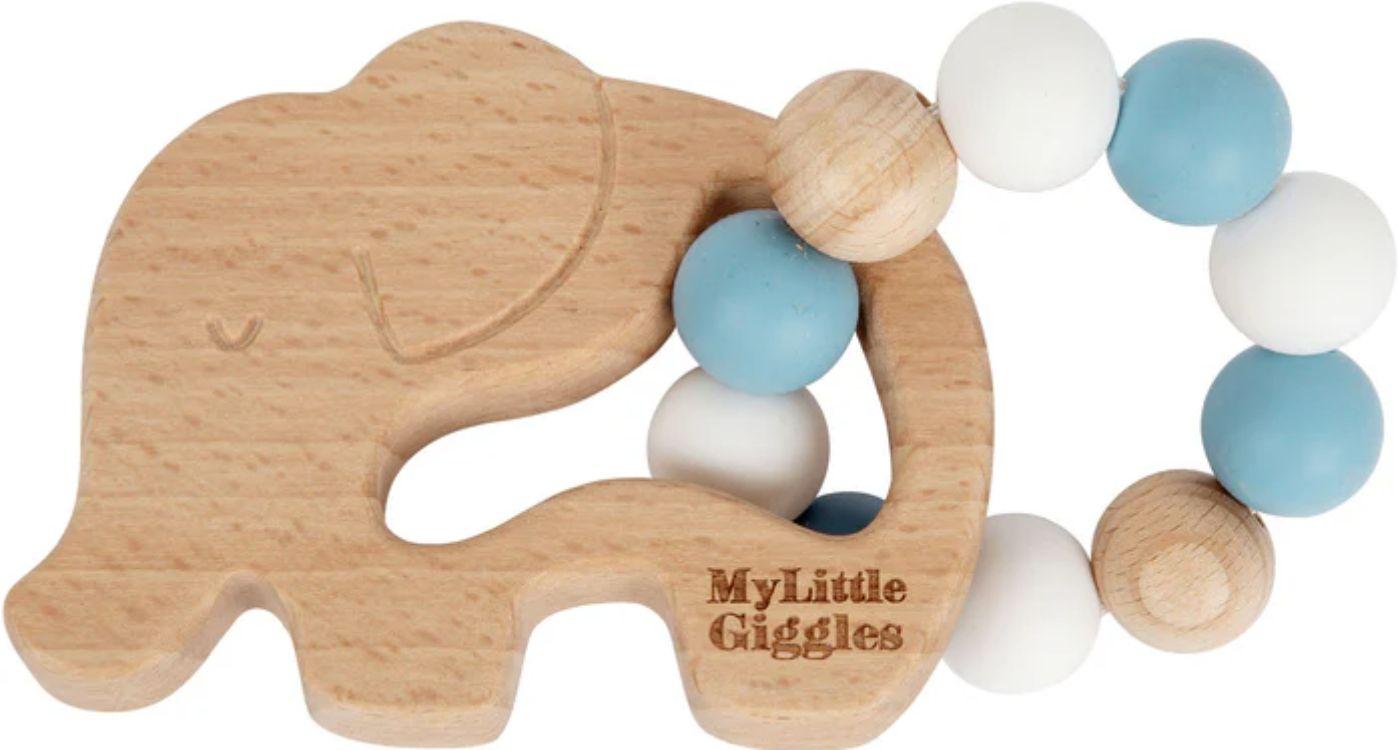 My Little Giggles  Elwood Elephant Ring Teether - Powder Blue - Over Stock