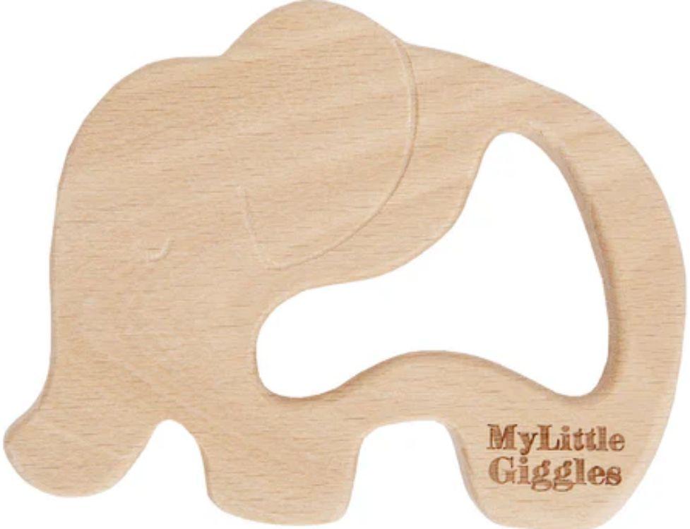 My Little Giggles  Elwood Elephant Teether - Wood - Over Stock
