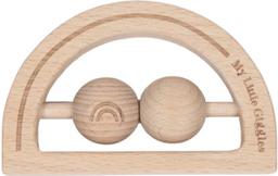 My Little Giggles Rainbow Rattle Teether - Brand New - Natural Wood