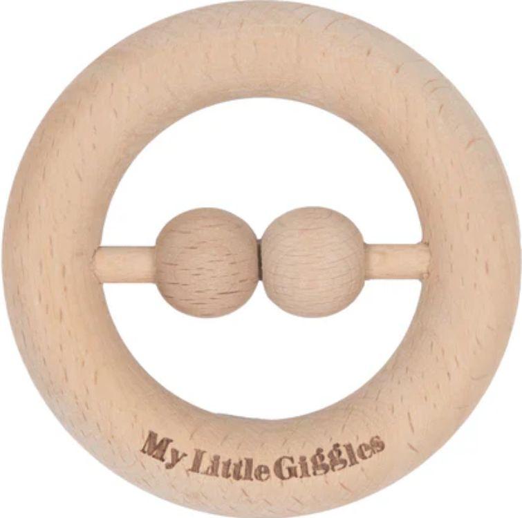 My Little Giggles  Raw Beech Rattle - Wood - Over Stock