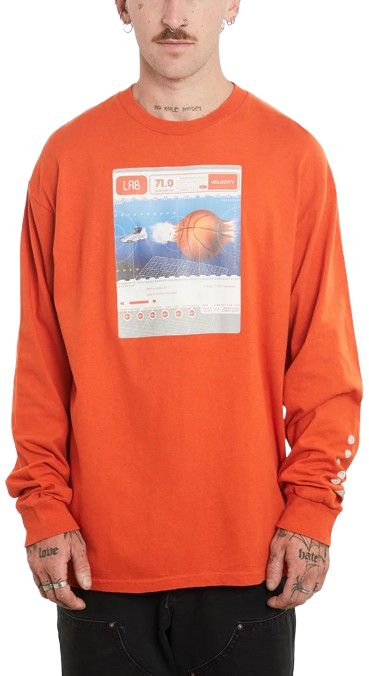 Nike Shox BB4 Basketball Long Sleeve Tee L - Orange