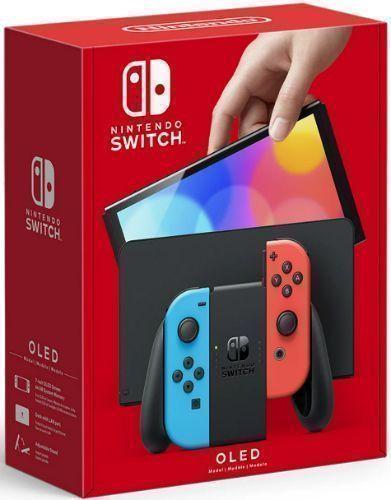 Nintendo  Switch OLED Model Handheld Gaming Console - 64GB - Neon Blue/Neon Red - Good