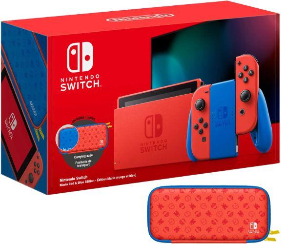 Nintendo Switch V2 Handheld Gaming Console 32GB in Mario Red & Blue Edition in Excellent condition