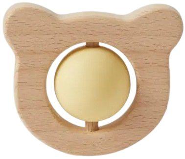 Nordic Kids  Wooden Teether Bear - Butter - Excellent