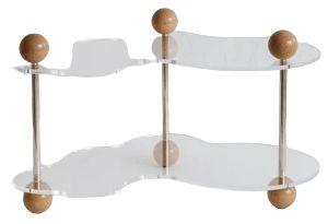 Nuage Interiors  Tiered Wavy Acrylic Tray Double - Brown - Brand New