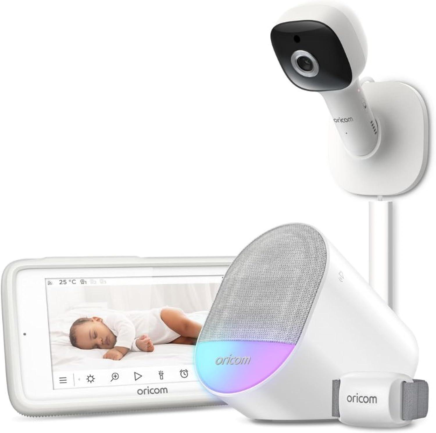 Oricom  Guardian Pro Wearable Sleep Tracker + Video Baby Monitor (OBHGPRO) - White - Over Stock