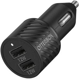 OtterBox USB-A Dual Port Car Charger (24W) - Black