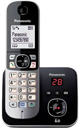 Panasonic Cordless Phone Single KXTG6821ALB - Black/Silver