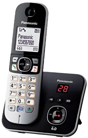 Panasonic Cordless Phone Single KXTG6821ALB - Black/Silver