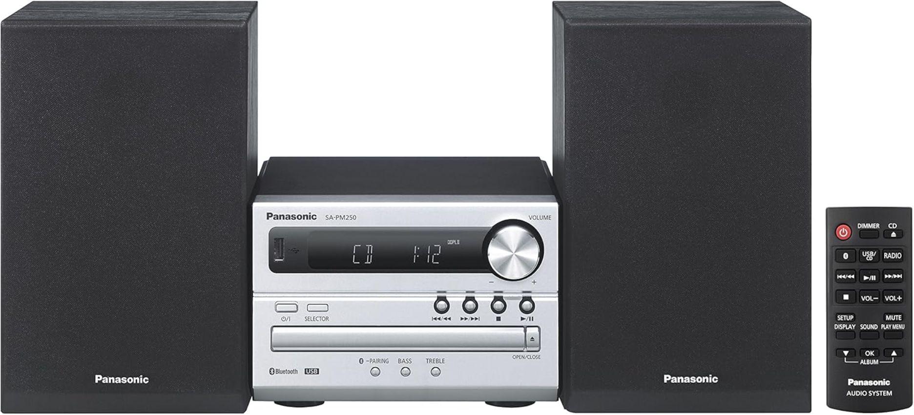 Panasonic SC-PM250GN-S Micro HiFi System - Excellent - Black