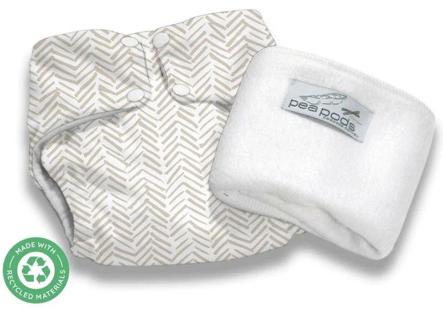 Pea Pods  One Size Nappies - Rustic Lines Recycled - Over Stock