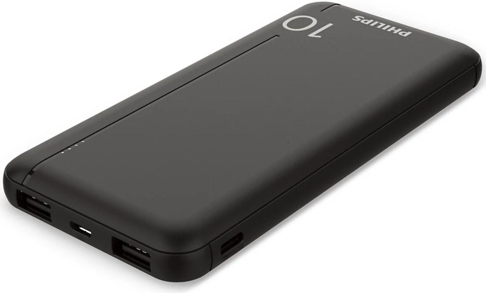 Philips  10000 mAh USB Power Bank (DLP1810CB) - Black - Brand New