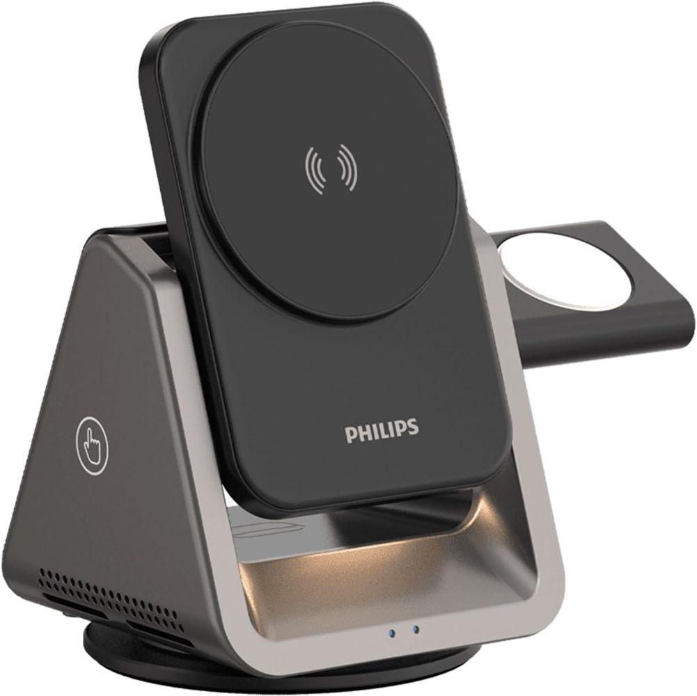 Philips  3-in-1 Magnetic Wireless Charger (DLK3540Q) - Gray - Brand New