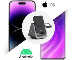 Philips 3-in-1 Magnetic Wireless Charger (DLK3540Q) - Gray