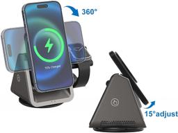 Philips 3-in-1 Magnetic Wireless Charger (DLK3540Q) - Gray