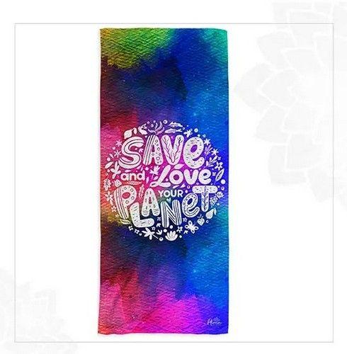 Alma Universal  PLANET LOVER BEACH TOWEL unisex Eco-friendly beach gym camping towel sand free galaxy art made from recycled plastic bottles - Default - Brand New