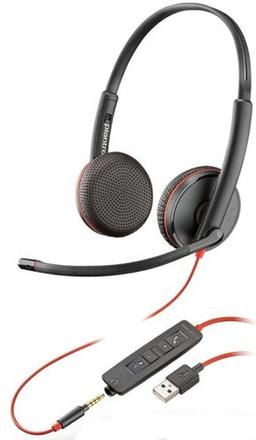 Poly com Blackwire C3225 USB-A (C3225 USB) Headphones - Black