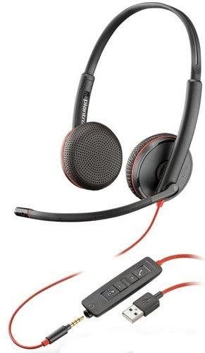 Poly com Blackwire C3225 USB-A (C3225 USB) Headphones - Black - Brand New