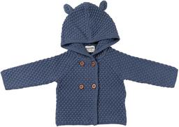 Ponchik Babies + Kids Bear Hood Knit Cardigan (3 - 6M) - Slate