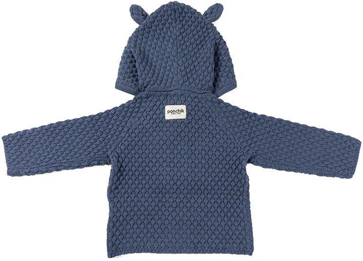 Ponchik Babies + Kids Bear Hood Knit Cardigan (3 - 6M) - Slate