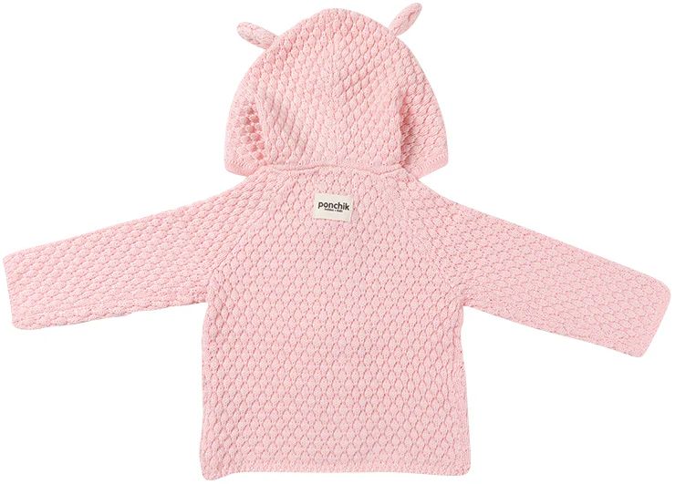 Ponchik Babies + Kids Bear Hood Knit Cardigan (3 - 6M)