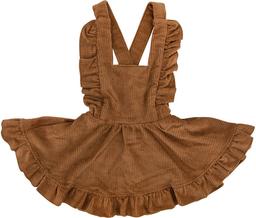 Ponchik Babies + Kids Cord Pinafore Dress (6 Years Old) - Cinnamon