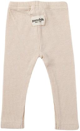 Ponchik Babies + Kids Cotton Ribbed Leggings (5 Years Old) - Buttermilk