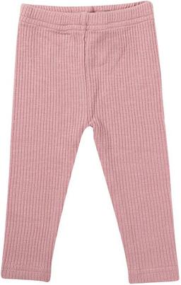Ponchik Babies + Kids Cotton Ribbed Leggings (7 Years Old) - Carnation