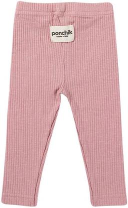 Ponchik Babies + Kids Cotton Ribbed Leggings (7 Years Old) - Carnation