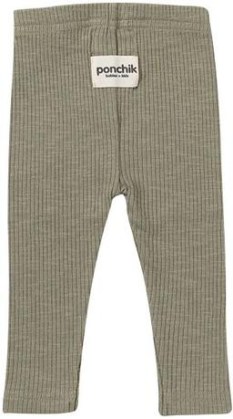 Ponchik Babies + Kids Cotton Ribbed Leggings (5 Years Old) - Thyme