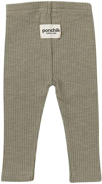 Ponchik Babies + Kids Cotton Ribbed Leggings (5 Years Old) - Thyme