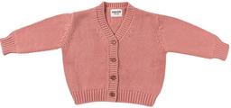 Ponchik Babies + Kids V Neck Knitted Cardigan (0 - 3M) - Carnation