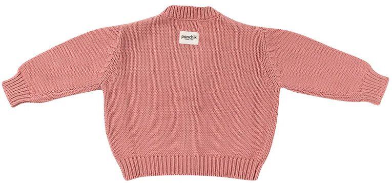 Ponchik Babies + Kids V Neck Knitted Cardigan (0 - 3M) - Carnation