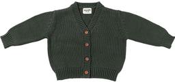 Ponchik Babies + Kids V Neck Knitted Cardigan (0 - 3M) - Pear