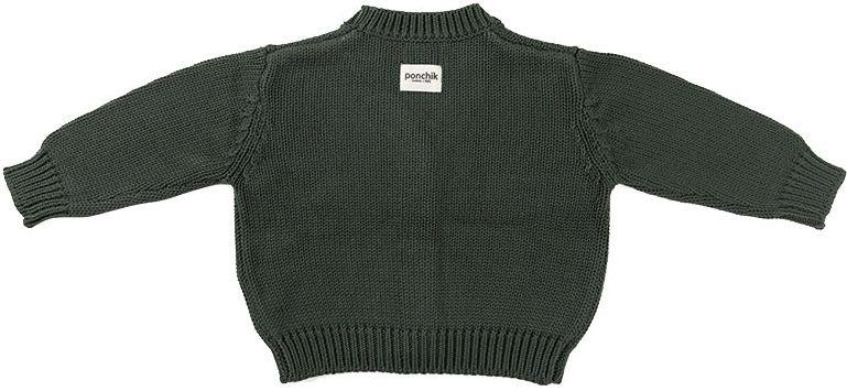 Ponchik Babies + Kids V Neck Knitted Cardigan (0 - 3M) - Pear