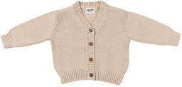 Ponchik Babies + Kids V Neck Knitted Cardigan (0 - 3M) - Shortbread