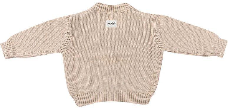 Ponchik Babies + Kids V Neck Knitted Cardigan (0 - 3M) - Shortbread