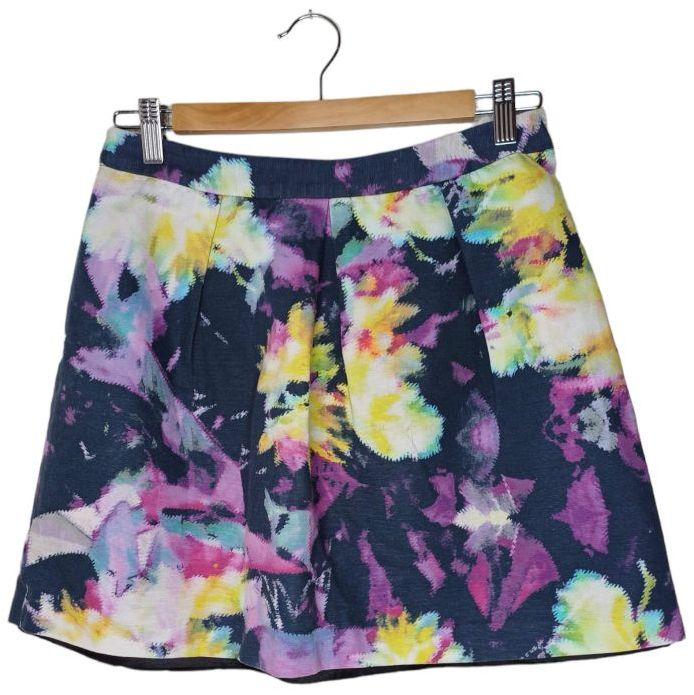 Portmans  Patterned Mini Skirt 10 - Purple - Excellent