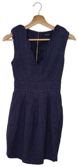 Portmans Textured Mini Dress 6 - Navy Blue