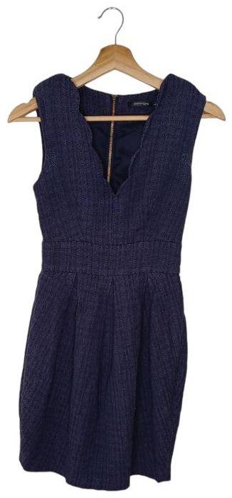 Portmans  Textured Mini Dress 6 - Navy Blue - Excellent