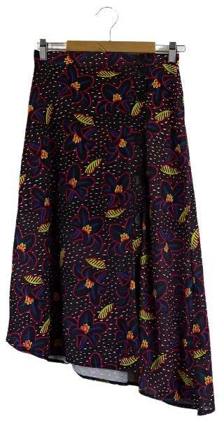 Pull & Bear  Floral Skirt S - Purple - Excellent